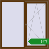 Ціноутворення Вікна 1500x1500 мм REHAU SYNEGO MD WALNUT з двох сторін. Ціна: $479.14
