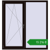 Ціноутворення Вікна 1400x1500 мм REHAU Euro 70 BLACK_BROWN з двох сторін. Ціна: ₴15,215.88
