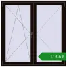 Ціноутворення Вікна 1400x1410 мм REHAU Euro 70 BLACK_BROWN з двох сторін. Ціна: ₴17,315.68