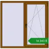Ціноутворення Вікна 1460x1430 мм REHAU Euro 60 GOLDEN OAK з двох сторін. Ціна: ₴14,339.87