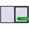 Ціноутворення Вікна 2000x1200 мм REHAU Euro 60 BLACK_ULTI-MATT з двох сторін. Ціна: ₴12,477.86