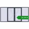 Ціноутворення Вікна 3000x1550 мм REHAU Euro 60 ANTHRACITE_GREY_STRUKTURAL з двох сторін. Ціна: ₴26,594.32