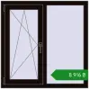 Ціноутворення Вікна 1000x1000 мм REHAU Euro 70 BLACK_BROWN з двох сторін. Ціна: ₴8,916.39