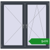 Ціноутворення Вікна 1450x1400 мм REHAU SYNEGO MD ANTHRACITE_GREY_STRUKTURAL з двох сторін. Ціна: $498.51