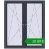Ціноутворення Вікна 1340x1580 мм REHAU Euro 70 ANTHRACITE_GREY_STRUKTURAL з двох сторін. Ціна: ₴20,287.19