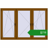 Ціноутворення Вікна 2100x1400 мм REHAU SYNEGO MD GOLDEN OAK з двох сторін. Ціна: $719.28