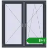 Ціноутворення Вікна 1350x1430 мм REHAU SYNEGO MD ANTHRACITE_GREY_STRUKTURAL з двох сторін. Ціна: $547.81