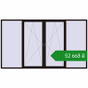 Ціноутворення Вікна 3700x2100 мм REHAU Euro 70 BLACK_BROWN з двох сторін. Ціна: ₴52,667.80