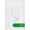 Ціноутворення Вікна 840x1270 мм REHAU Euro 70 Білий (RAL 9016) з двох сторін. Ціна: $169.58