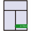 Ціноутворення Вікна 1500x1900 мм REHAU SYNEGO MD BLACK_BROWN з двох сторін. Ціна: ₴21,795.42