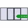Ціноутворення Вікна 3000x1400 мм REHAU Euro 70 ANTHRACITE_GREY_STRUKTURAL з двох сторін. Ціна: ₴31,145.06