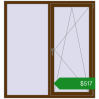 Ціноутворення Вікна 1500x1600 мм REHAU Brillant-Design WALNUT з двох сторін. Ціна: $516.94
