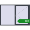 Ціноутворення Вікна 1900x1350 мм REHAU SYNEGO MD ANTHRACITE_GREY_STRUKTURAL з двох сторін. Ціна: $463.45