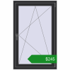 Ціноутворення Вікна 837x1322 мм REHAU Euro 70 ANTHRACITE_GREY_GLATT з двох сторін. Ціна: $244.85