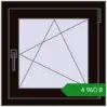 Ціноутворення Вікна 600x600 мм REHAU Euro 70 BLACK_BROWN з двох сторін. Ціна: ₴4,959.54