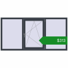 Ціноутворення Вікна 2025x1000 мм REHAU Euro 70 ANTHRACITE_GREY_STRUKTURAL з двох сторін. Ціна: $312.94