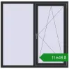 Ціноутворення Вікна 1460x1430 мм REHAU Euro 60 ANTHRACITE_GREY_GLATT з двох сторін. Ціна: ₴11,648.24