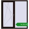 Ціноутворення Вікна 1400x1500 мм REHAU Euro 70 BLACK_BROWN з двох сторін. Ціна: ₴14,201.50