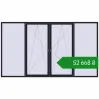 Ціноутворення Вікна 3700x2100 мм REHAU Euro 70 BLACK_ULTI-MATT з двох сторін. Ціна: ₴52,667.80