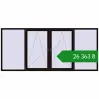 Ціноутворення Вікна 3350x1480 мм REHAU Euro 60 BLACK_BROWN з двох сторін. Ціна: ₴26,362.95