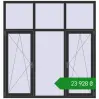 Ціноутворення Вікна 1900x2000 мм REHAU Euro 60 ANTHRACITE_GREY_GLATT з двох сторін. Ціна: ₴23,928.27