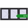 Ціноутворення Вікна 1800x800 мм REHAU Euro 60 BLACK_ULTI-MATT з двох сторін. Ціна: $319.11