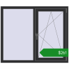 Ціноутворення Вікна 1330x1110 мм REHAU Euro 70 ANTHRACITE_GREY_GLATT з двох сторін. Ціна: $260.92