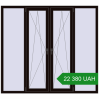Ціноутворення Вікна 2000x1800 мм REHAU Euro 60 BLACK_BROWN з двох сторін. Ціна: ₴22,380.03