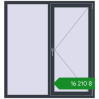 Ціноутворення Вікна 1400x1500 мм REHAU Euro 70 ANTHRACITE_GREY_STRUKTURAL з двох сторін. Ціна: ₴16,210.04