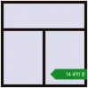 Ціноутворення Вікна 1600x1600 мм REHAU Euro 70 BLACK_BROWN з двох сторін. Ціна: ₴14,491.16