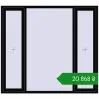 Ціноутворення Вікна 2000x1800 мм Altest Pony 375 RAL 9005 Jet black з двох сторін. Ціна: ₴20,868.13