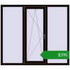 Ціноутворення Вікна 1650x1450 мм REHAU Euro 70 BLACK_BROWN з двох сторін. Ціна: $395.30