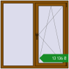 Ціноутворення Вікна 1300x1300 мм REHAU Euro 60 GOLDEN OAK з двох сторін. Ціна: ₴13,136.40