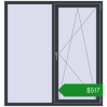 Ціноутворення Вікна 1500x1600 мм REHAU Brillant-Design ANTHRACITE_GREY_STRUKTURAL з двох сторін. Ціна: $516.94