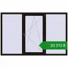 Ціноутворення Вікна 2100x1350 мм REHAU Euro 70 BLACK_BROWN з двох сторін. Ціна: ₴20,513.48