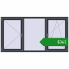 Ціноутворення Вікна 2000x1045 мм REHAU Euro 70 ANTHRACITE_GREY_STRUKTURAL з двох сторін. Ціна: $363.25