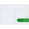 Ціноутворення Вікна 2200x1550 мм REHAU Euro 70 Білий (RAL 9016) з двох сторін. Ціна: €403.18