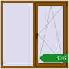 Ціноутворення Вікна 1400x1400 мм REHAU Euro 70 GOLDEN OAK з двох сторін. Ціна: $347.87