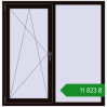 Ціноутворення Вікна 1370x1400 мм REHAU Euro 60 BLACK_BROWN з двох сторін. Ціна: ₴11,823.20
