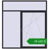 Ціноутворення Вікна 2150x2300 мм REHAU SYNEGO MD BLACK_ULTI-MATT з двох сторін. Ціна: ₴34,630.03