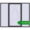 Ціноутворення Вікна 2180x1800 мм REHAU Euro 70 ANTHRACITE_GREY_GLATT з двох сторін. Ціна: ₴26,201.70