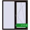 Ціноутворення Вікна 1300x1500 мм REHAU Euro 70 BLACK_BROWN з двох сторін. Ціна: ₴17,171.27