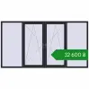 Ціноутворення Вікна 3000x1600 мм REHAU Euro 70 BLACK_ULTI-MATT з двох сторін. Ціна: ₴32,600.47