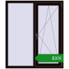 Ціноутворення Вікна 1200x1400 мм REHAU Euro 70 BLACK_BROWN з двох сторін. Ціна: $304.62