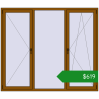 Ціноутворення Вікна 2100x1800 мм REHAU Euro 70 GOLDEN OAK з двох сторін. Ціна: $619.31