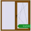 Ціноутворення Вікна 1410x1440 мм REHAU Euro 70 GOLDEN OAK з двох сторін. Ціна: ₴14,674.30