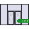 Ціноутворення Вікна 2000x1500 мм Altest Pony 375 RAL 9011 Graphite black з двох сторін. Ціна: ₴32,871.60