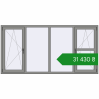 Ціноутворення Вікна 2400x1200 мм Altest Pony 375 RAL 9007 Grey aluminium з двох сторін. Ціна: ₴31,430.48