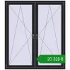 Ціноутворення Вікна 1500x1700 мм REHAU Euro 70 BLACK_ULTI-MATT з двох сторін. Ціна: ₴20,328.40