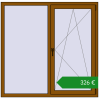 Ціноутворення Вікна 1460x1430 мм REHAU Euro 60. Ціна: €326.04